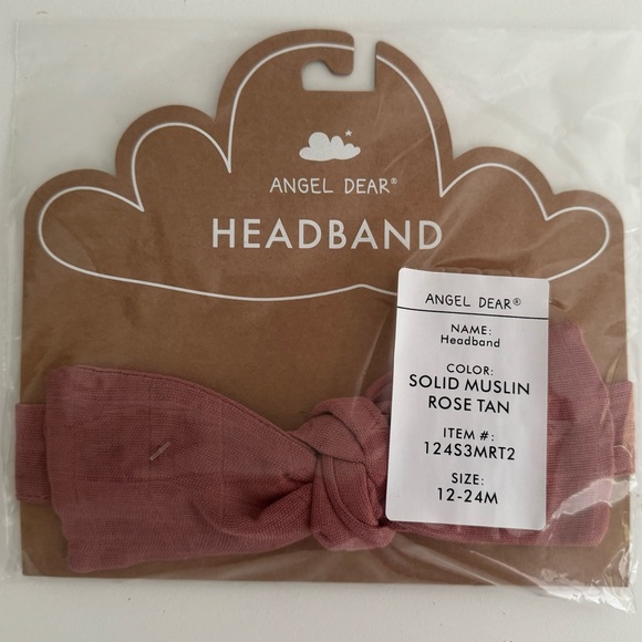 Angel Dear Headband Solid Muslin Rose Tan Size 12-24 Months NWT - Picture 2 of 3